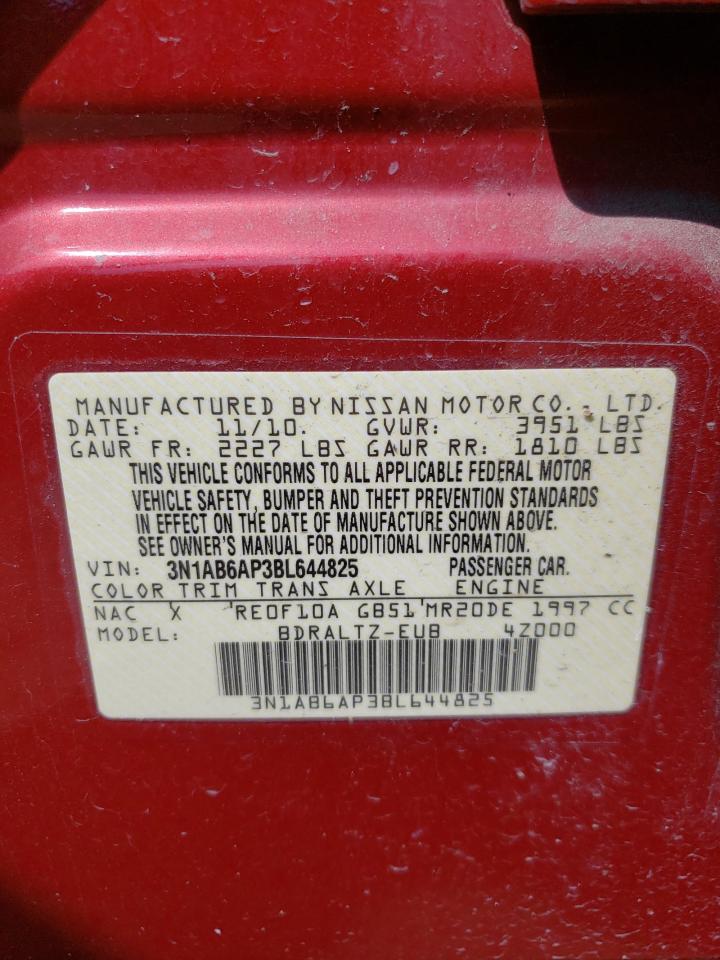 Photo 10 from auction – 2011 NISSAN SENTRA with VIN 3N1AB6AP3BL644825
