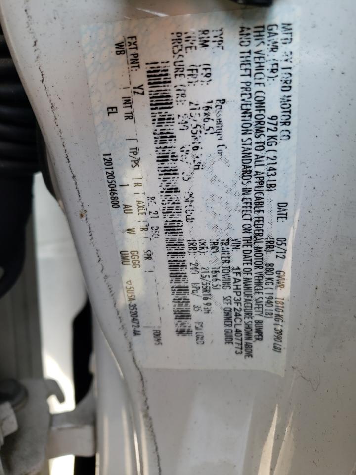 Photo 10 from auction – 2012 FORD FOCUS SE with VIN 1FAHP3F24CL407773