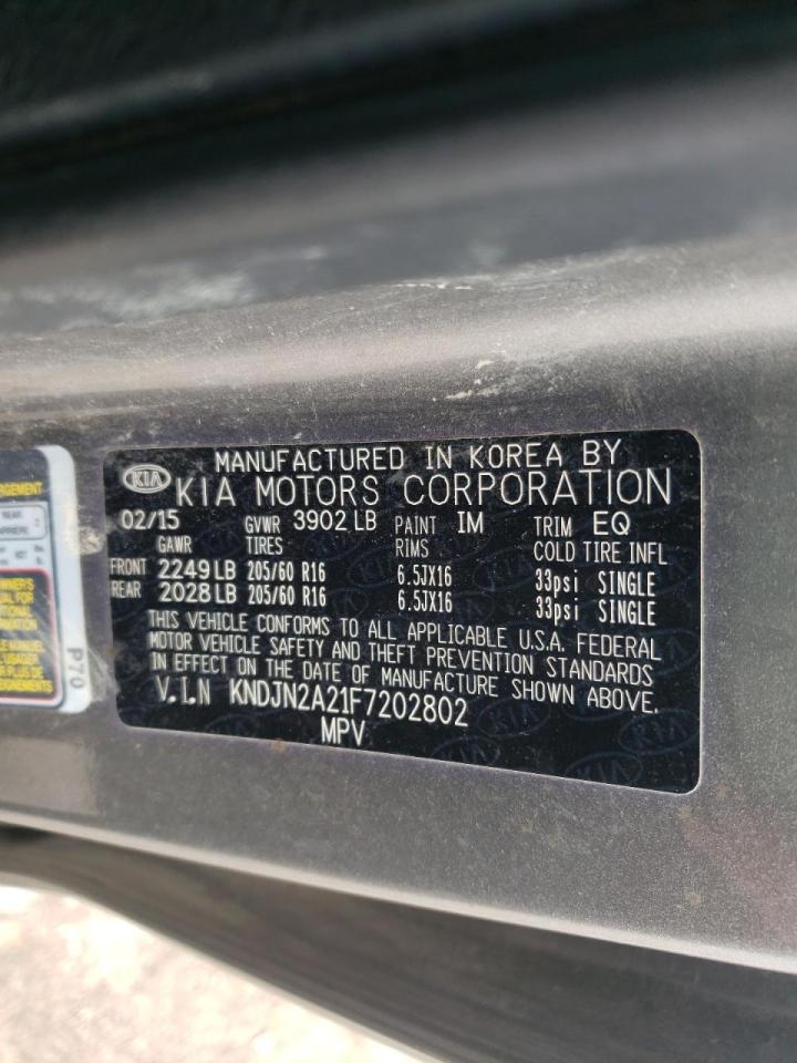 Photo 10 from auction – 2015 KIA SOUL with VIN KNDJN2A21F7202802