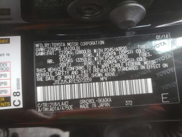 صورة رقم 10 من المزاد - 2014 TOYOTA 4RUNNER SR مع VIN JTEZU5JR1E5072059