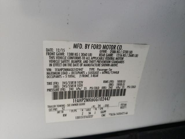 FORD TAURUS POL 2016 with VIN 1FAHP2MK6GG102447 - Photo from auction