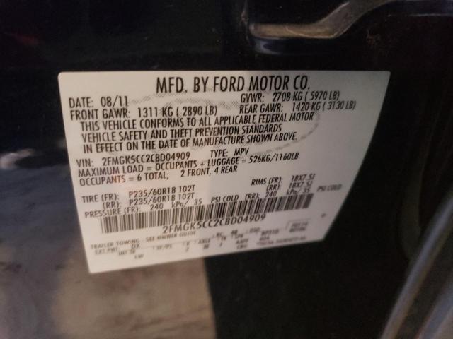 Photo 10 from auction – 2012 FORD FLEX with VIN 2FMGK5CC2CBD04909