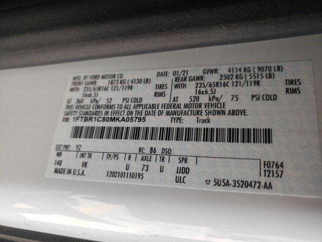 Photo 10 from auction – 2021 FORD TRANSIT T- with VIN 1FTBR1C80MKA05795