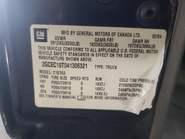 Photo 10 from auction – 2004 CHEVROLET SILVERADO with VIN 2GCEC19T041306321