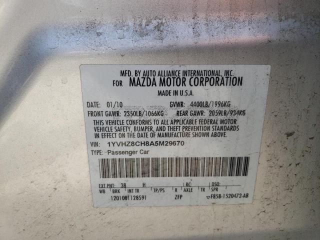 Photo 10 from auction – 2010 MAZDA 6 I with VIN 1YVHZ8CH8A5M29670