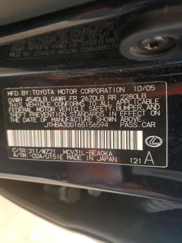 Photo 10 from auction – 2006 LEXUS ES 330 with VIN JTHBA30G165156594