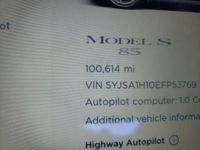 Photo 8 from auction – 2014 TESLA MODEL S with VIN 5YJSA1H10EFP53769