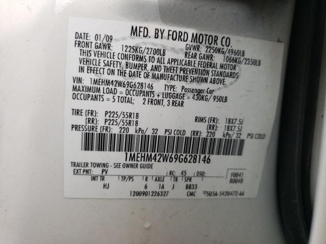 Photo 10 from auction – 2009 MERCURY SABLE PREM with VIN 1MEHM42W69G628146