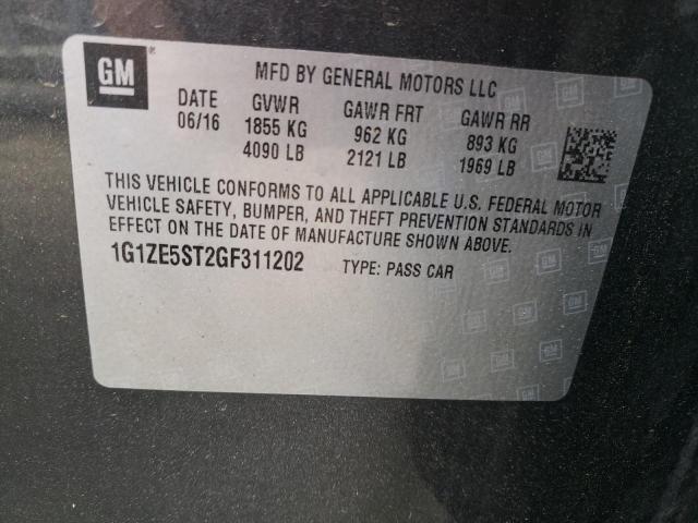 Photo 10 from auction – 2016 CHEVROLET MALIBU LT with VIN 1G1ZE5ST2GF311202