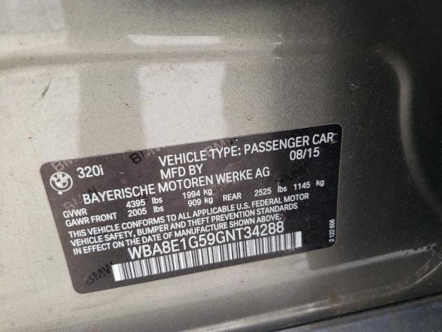 Photo 10 from auction – 2016 BMW 320 I with VIN WBA8E1G59GNT34288
