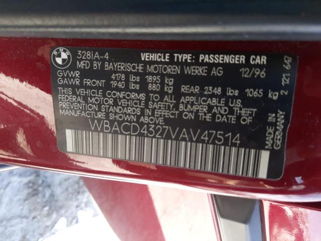 Photo 10 from auction – 1997 BMW 328 I with VIN WBACD4327VAV47514