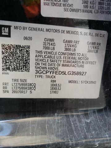 Photo 10 from auction – 2020 CHEVROLET 1500 with VIN 3GCPYFED5LG358927