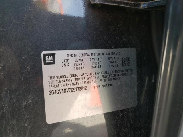 Photo 10 from auction – 2012 BUICK REGAL GS with VIN 2G4GV5GV7C9173812