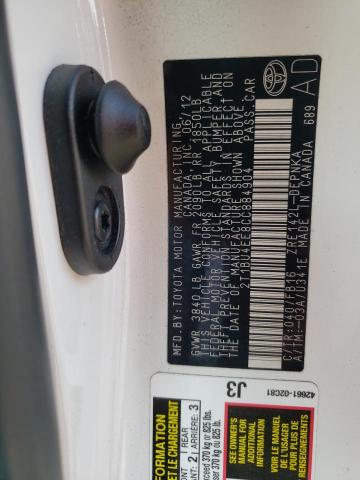 Photo 10 from auction – 2012 TOYOTA COROLLA with VIN 2T1BU4EE8CC884904