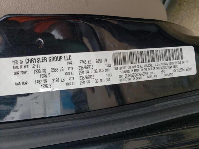 Photo 10 from auction – 2012 DODGE GRAND CARA with VIN 2C4RDGBGXCR242156