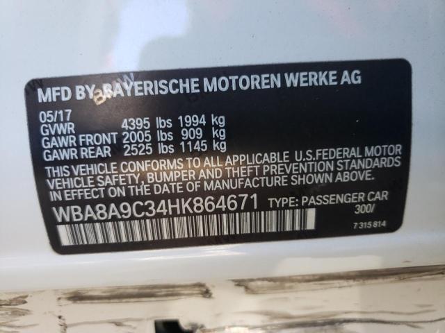 Photo 10 from auction – 2017 BMW 320 I with VIN WBA8A9C34HK864671
