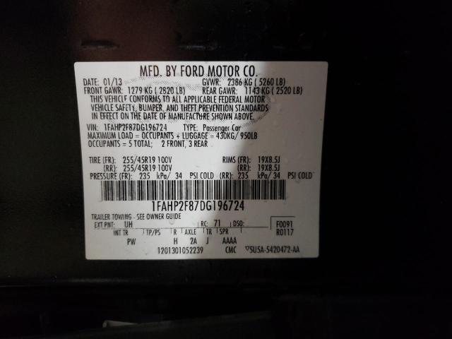 Photo 10 from auction – 2013 FORD TAURUS LIM with VIN 1FAHP2F87DG196724