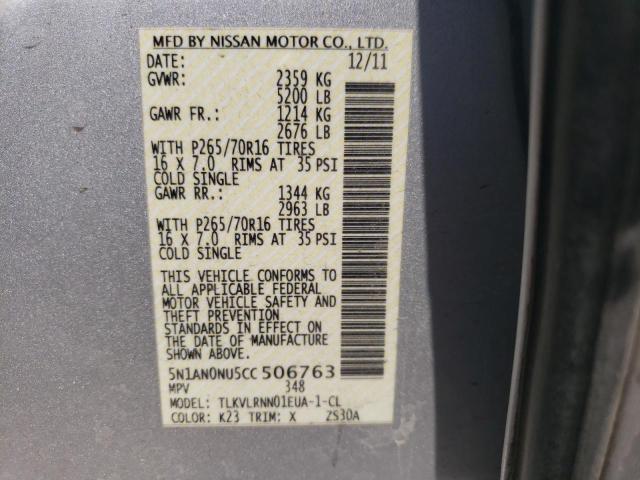 Photo 10 from auction – 2012 NISSAN XTERRA OFF with VIN 5N1AN0NU5CC506763