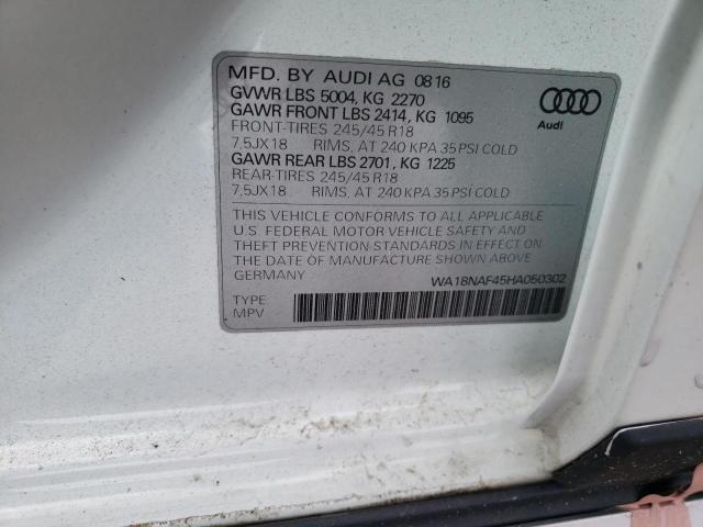 Photo 10 from auction – 2017 AUDI A4 ALLROAD with VIN WA18NAF45HA050302