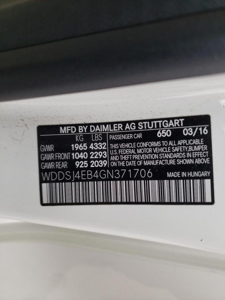 Photo 10 from auction – 2016 MERCEDES-BENZ CLA 250 with VIN WDDSJ4EB4GN371706
