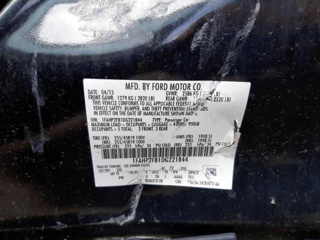 Photo 10 from auction – 2013 FORD TAURUS LIM with VIN 1FAHP2F81DG221844