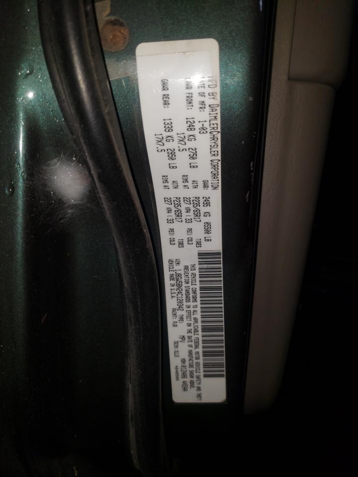 Photo 10 from auction – 2004 JEEP GRAND CHER with VIN 1J8GW58N24C120342