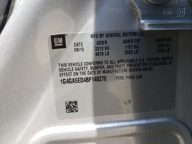 Photo 10 from auction – 2011 BUICK LACROSSE C with VIN 1G4GA5ED4BF148278