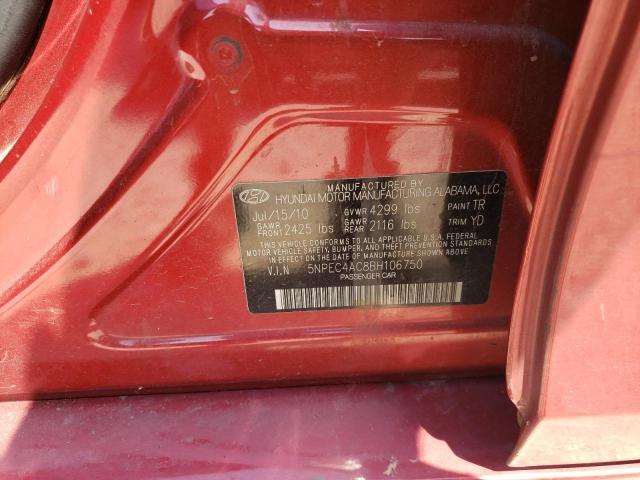Photo 10 from auction – 2011 HYUNDAI SONATA SE with VIN 5NPEC4AC8BH106750