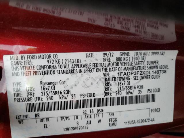 Photo 10 from auction – 2013 FORD FOCUS SE with VIN 1FADP3F2XDL148738