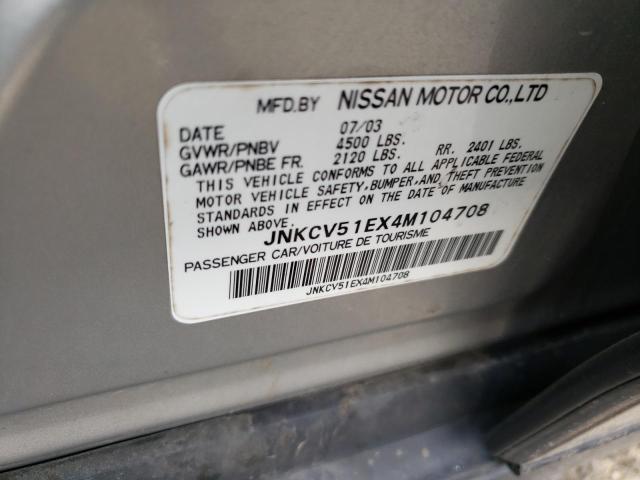 Photo 10 from auction – 2004 INFINITI G35 with VIN JNKCV51EX4M104708