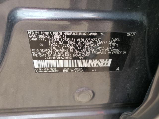 Photo 10 from auction – 2014 TOYOTA RAV4 LE with VIN 2T3BFREV9EW219767