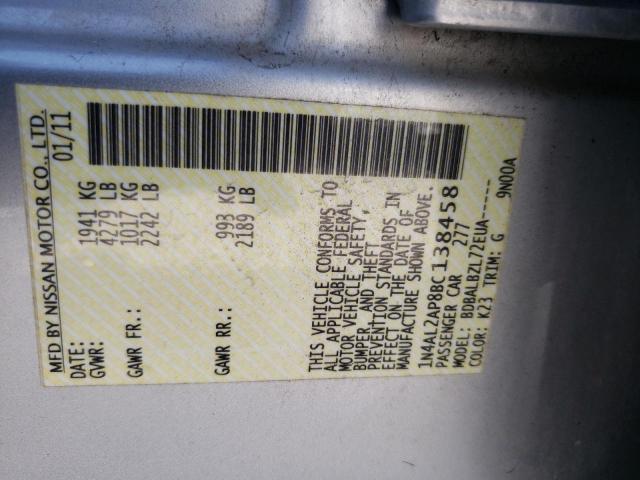Photo 10 from auction – 2011 NISSAN ALTIMA BAS with VIN 1N4AL2AP8BC138458