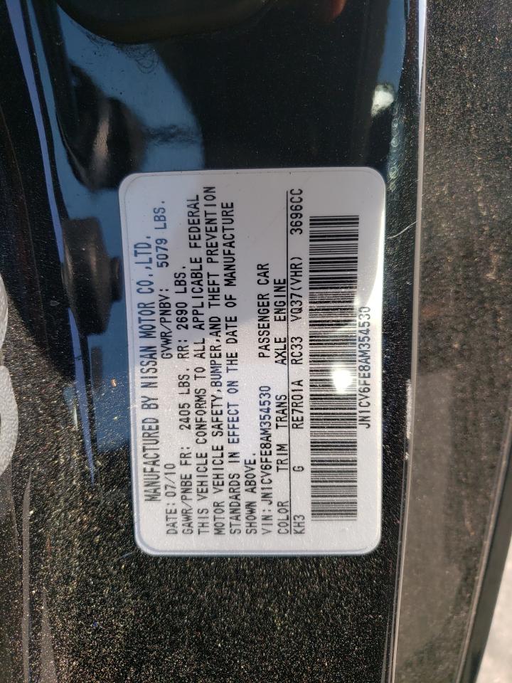Photo 10 from auction – 2010 INFINITI G37 BASE with VIN JN1CV6FE8AM354530