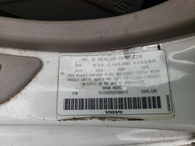 Photo 10 from auction – 2002 VOLVO S40 1.9T with VIN YV1VS29532F826717