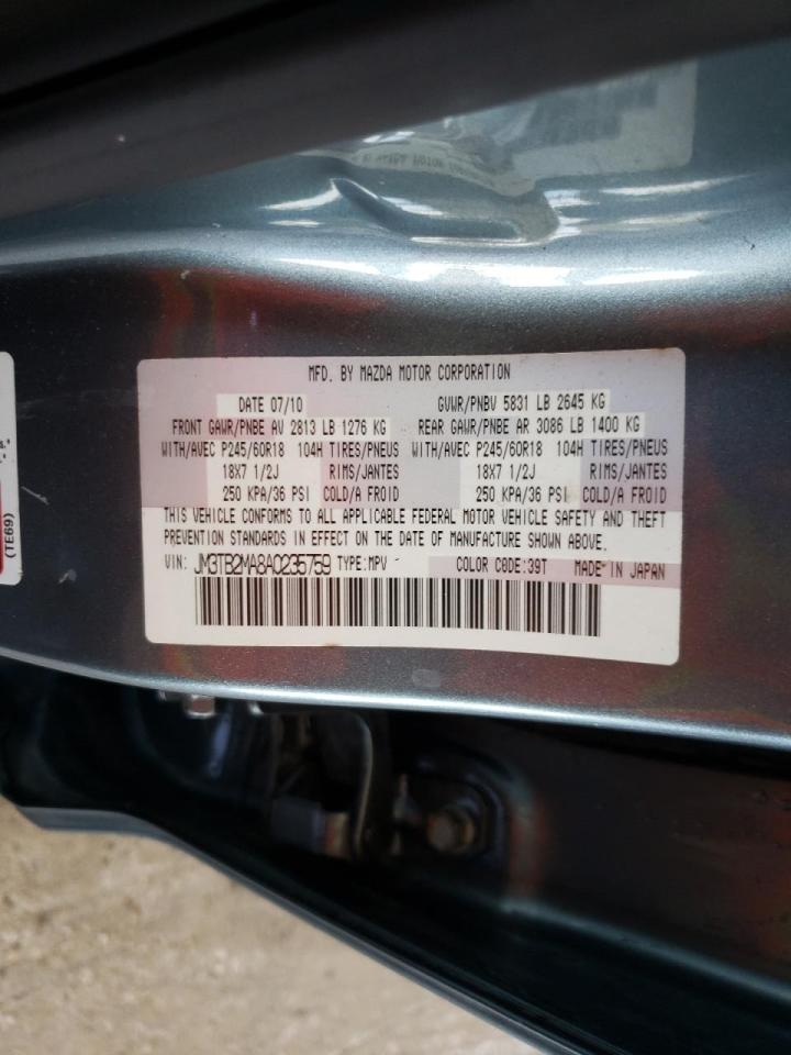 Photo 10 from auction – 2010 MAZDA CX-9 with VIN JM3TB2MA8A0235759