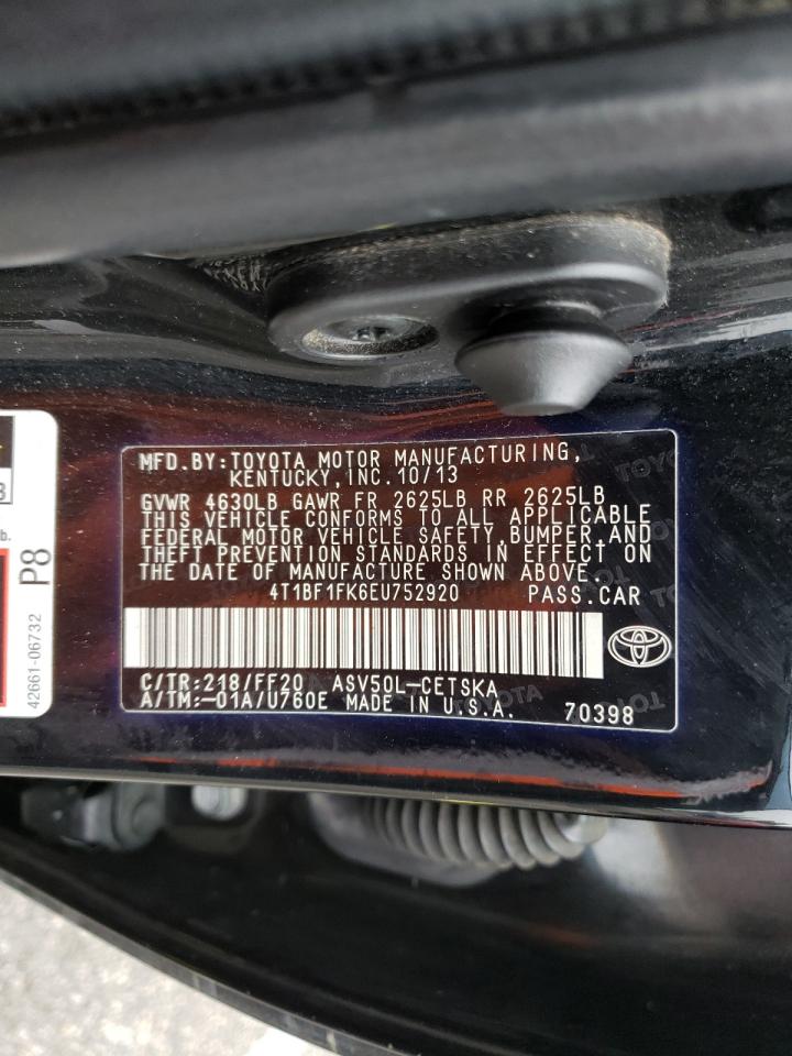 Photo 10 from auction – 2014 TOYOTA CAMRY L with VIN 4T1BF1FK6EU752920