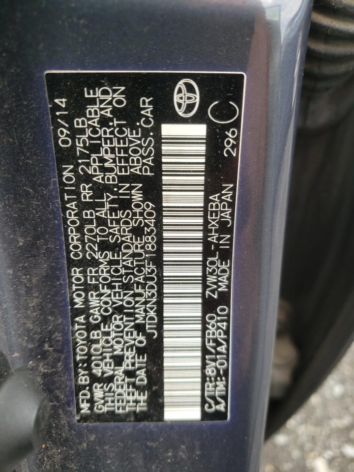 Photo 10 from auction – 2015 TOYOTA PRIUS with VIN JTDKN3DU3F1883409