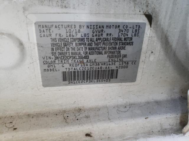 Photo 10 from auction – 2019 NISSAN VERSA NOTE with VIN 3N1CE2CP3KL355403