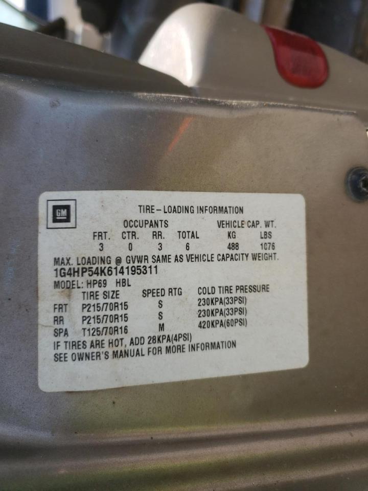 Photo 10 from auction – 2001 BUICK LESABRE CU with VIN 1G4HP54K614195311