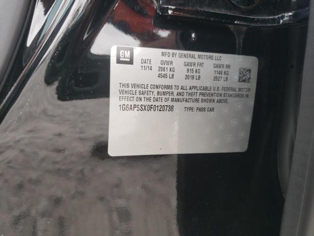 Photo 10 from auction – 2015 CADILLAC CTS with VIN 1G6AP5SX0F0120738