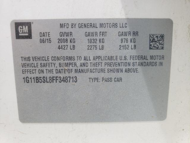 Photo 10 from auction – 2015 CHEVROLET MALIBU LS with VIN 1G11B5SL8FF348713