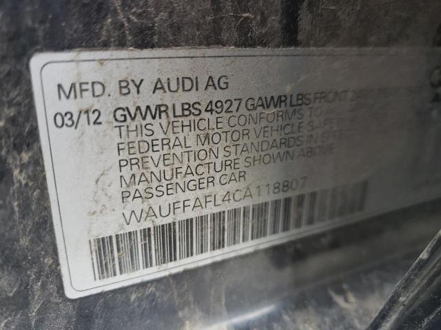 Photo 10 from auction – 2012 AUDI A4 PREMIUM with VIN WAUFFAFL4CA118807