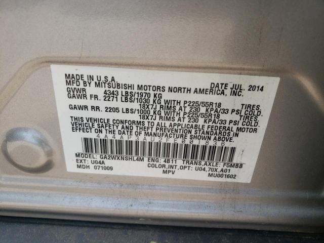 Photo 10 from auction – 2015 MITSUBISHI OUTLANDER with VIN 4A4AP3AU2FE001836