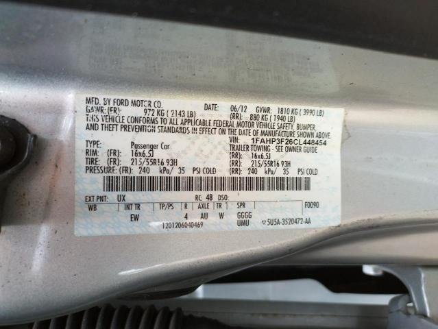 Photo 10 from auction – 2012 FORD FOCUS SE with VIN 1FAHP3F26CL448454