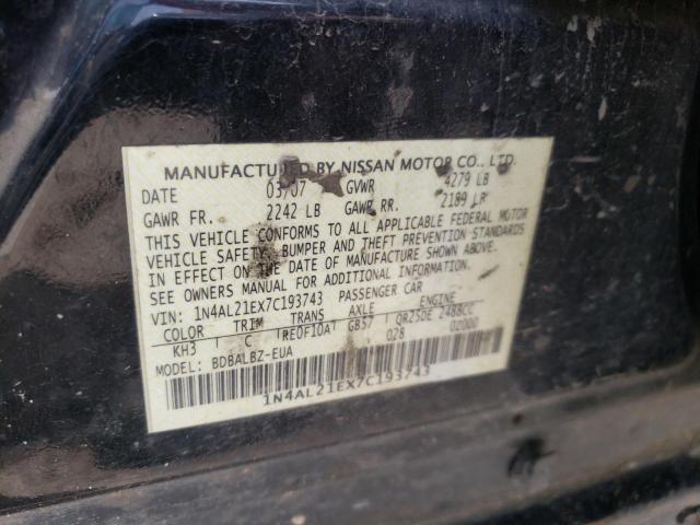 Photo 10 from auction – 2007 NISSAN ALTIMA 2.5 with VIN 1N4AL21EX7C193743