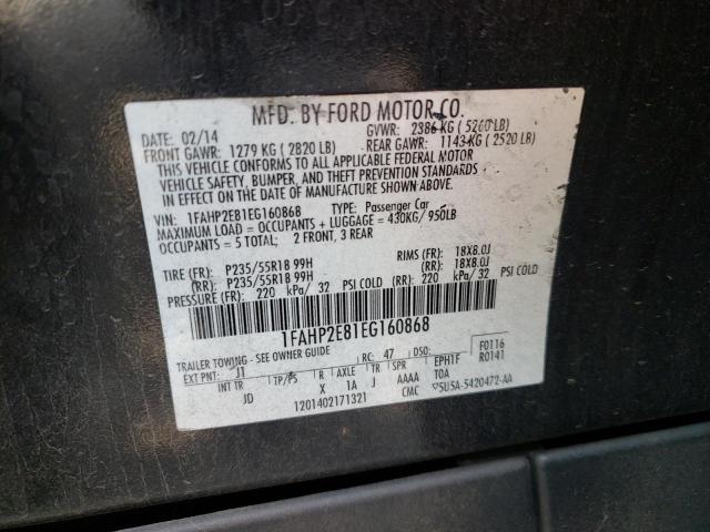 Photo 10 from auction – 2014 FORD TAURUS SEL with VIN 1FAHP2E81EG160868