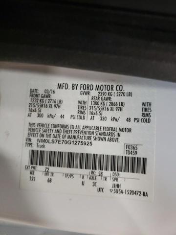 Photo 10 from auction – 2016 FORD TRANSIT CO with VIN NM0LS7E70G1275925