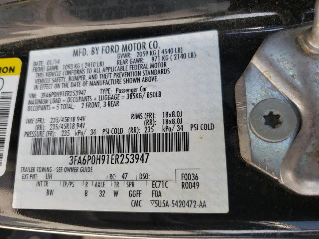 Photo 10 from auction – 2014 FORD FUSION SE with VIN 3FA6P0H91ER253947