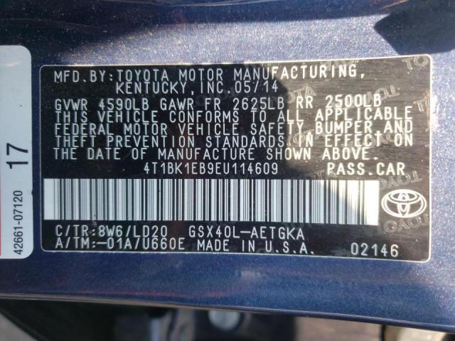 Photo 10 from auction – 2014 TOYOTA AVALON BAS with VIN 4T1BK1EB9EU114609