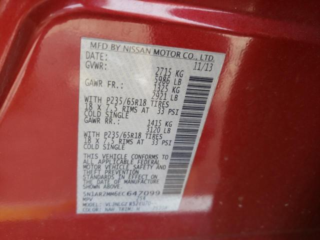 Photo 10 from auction – 2014 NISSAN PATHFINDER with VIN 5N1AR2MM6EC647099